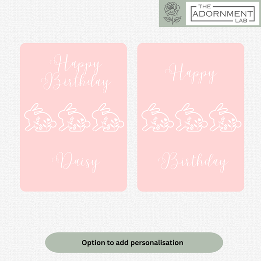 Bunny Bloom - Happy Birthday - Greetings Cards - Pink