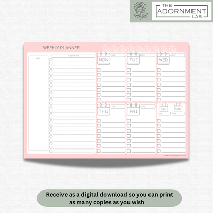 Bunny Bloom - A4 Digital Printable Monthly Planners - Pink