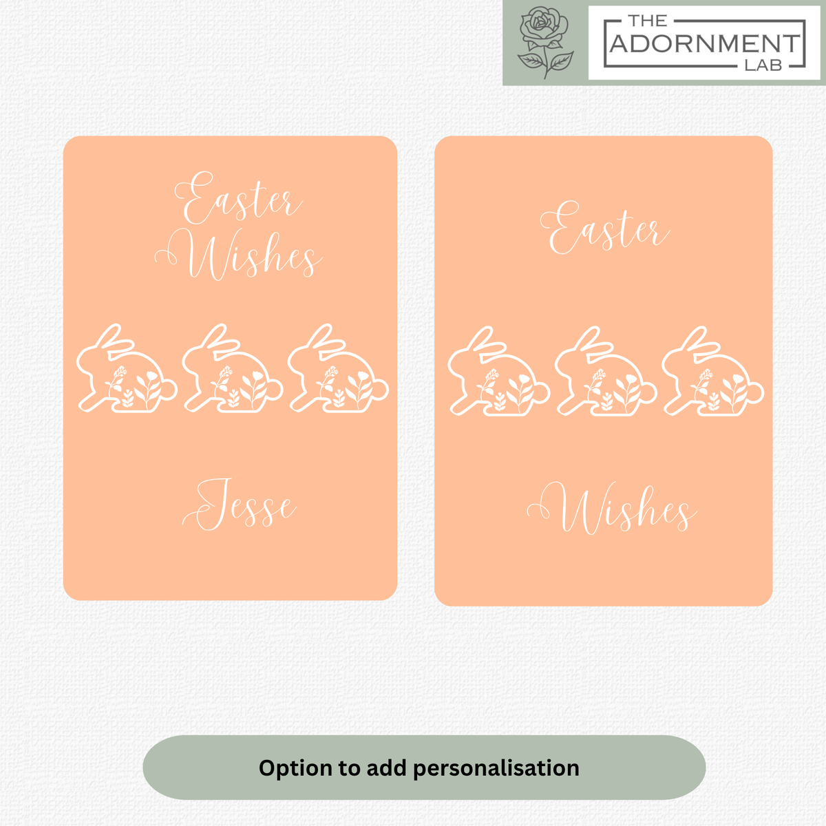 Bunny Bloom - Easter Wishes - Greetings Card - Peach