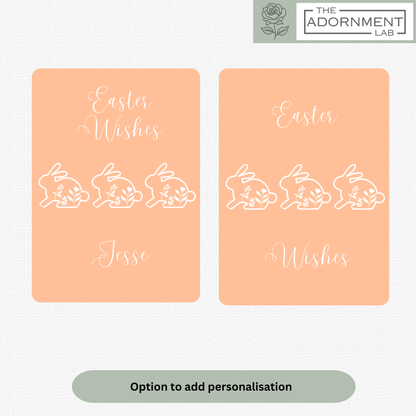 Bunny Bloom - Easter Wishes - Greetings Card - Peach