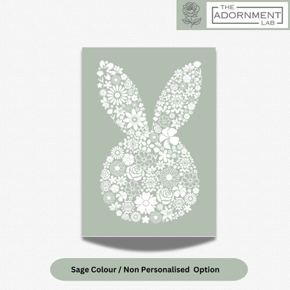 Bunny Bloom Silhouette - A5 Art Print - Sage