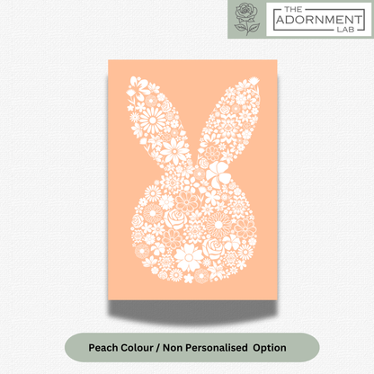 Bunny Bloom Silhouette - A5 Art Print - Peach