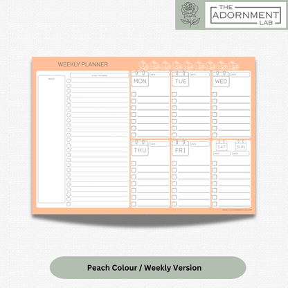 Bunny Bloom - A4 Digital Printable Weekly Planners - Peach