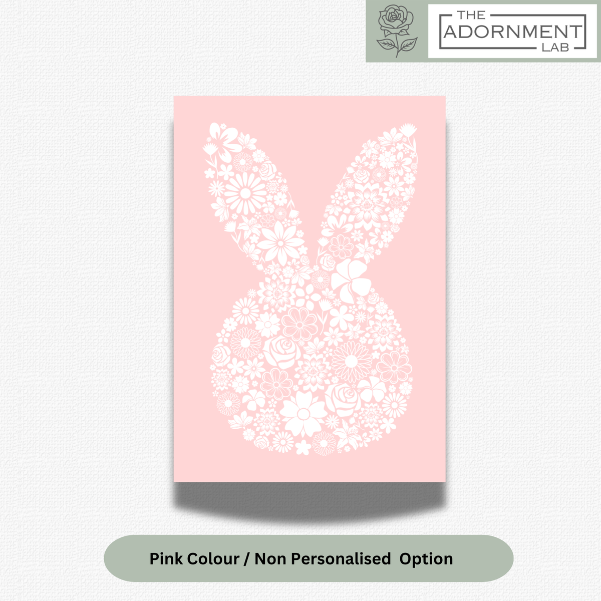 Bunny Bloom Silhouette - A5 Art Print - Pink