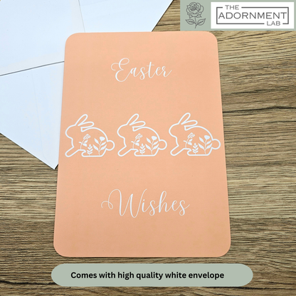 Bunny Bloom - Easter Wishes - Greetings Card - Peach