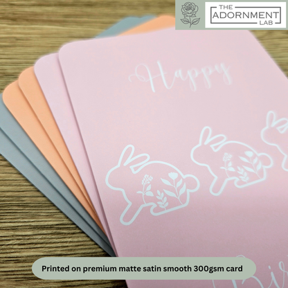 Bunny Bloom - Happy Birthday - Greetings Cards - Pink