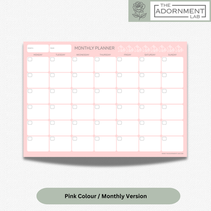 Bunny Bloom - A4 Digital Printable Weekly Planners - Peach
