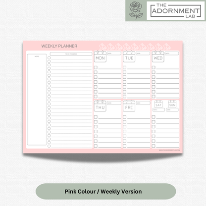 Bunny Bloom - A4 Digital Printable Weekly Planners - Peach