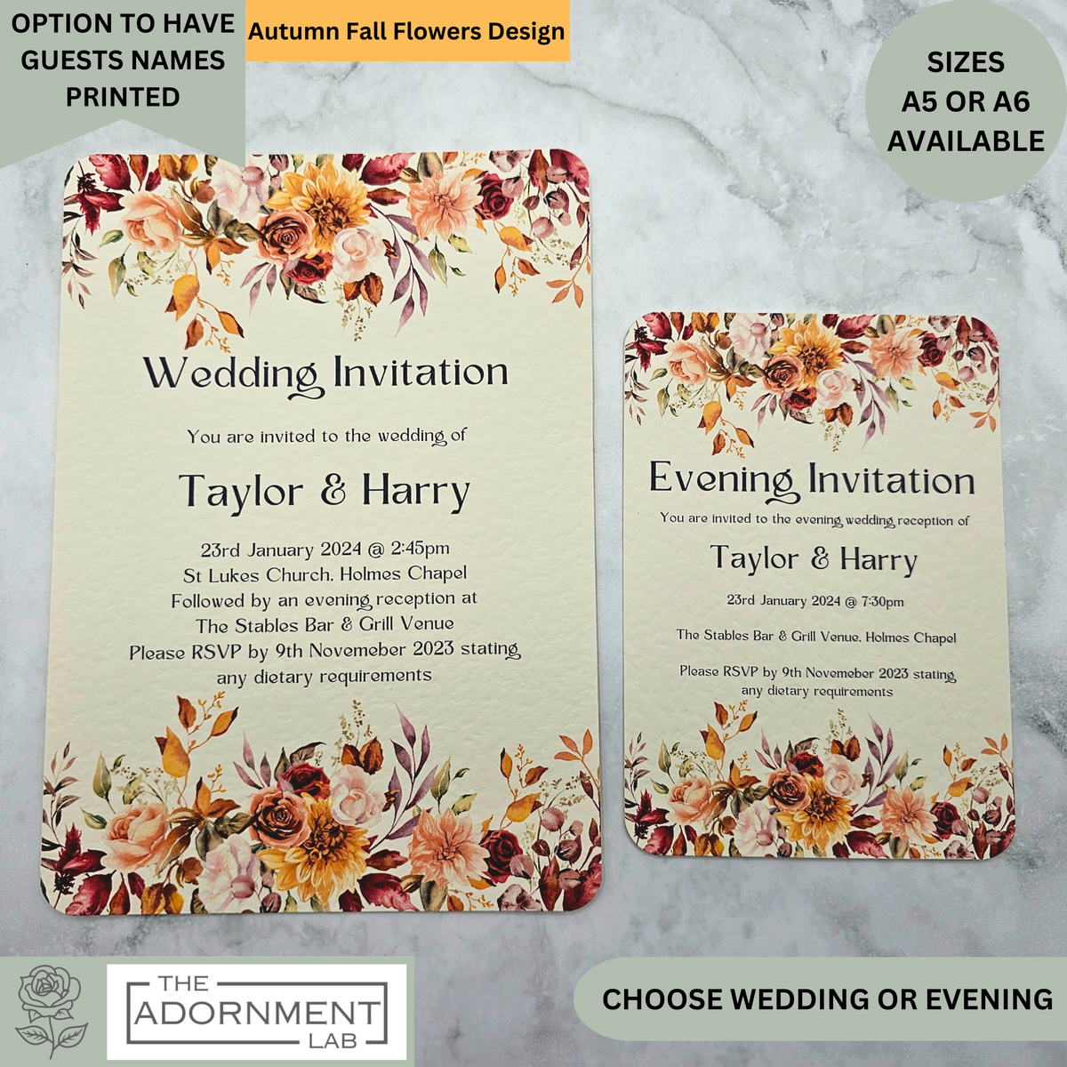 Autumn Fall Flowers Design - Invitations