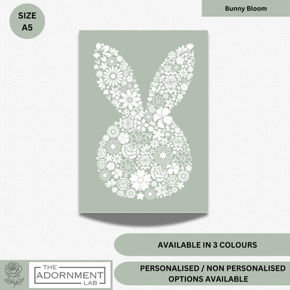 Bunny Bloom Silhouette - A5 Art Print - Sage