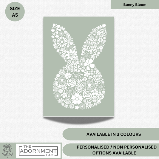 Bunny Bloom Silhouette - A5 Art Print - Sage