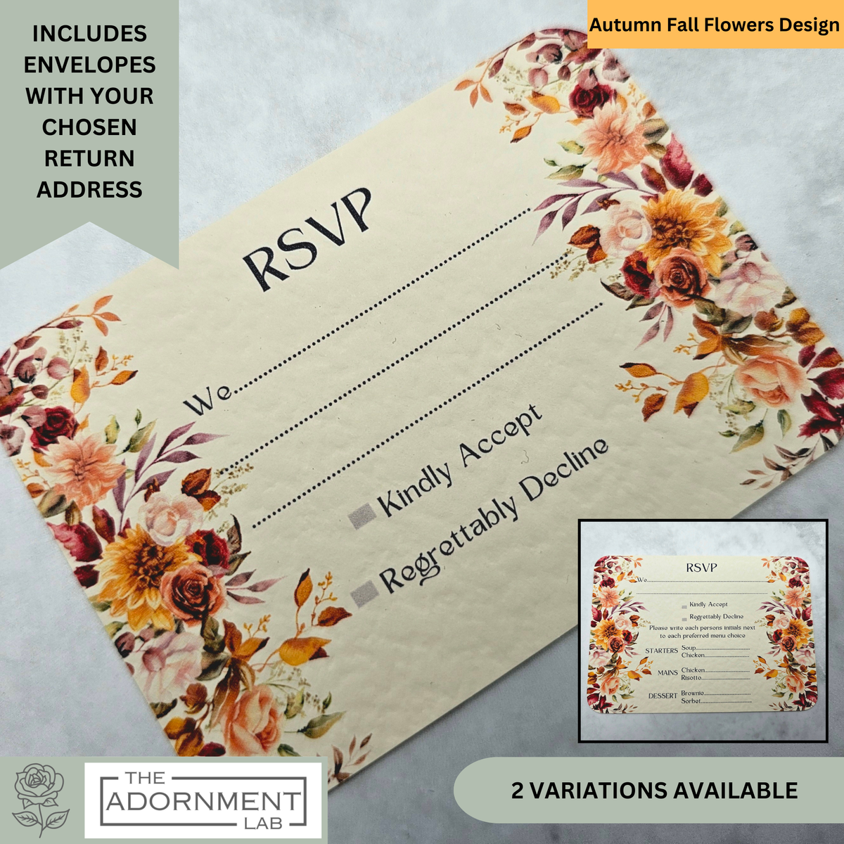 Autumn Fall Flowers Design - A7 RSVP