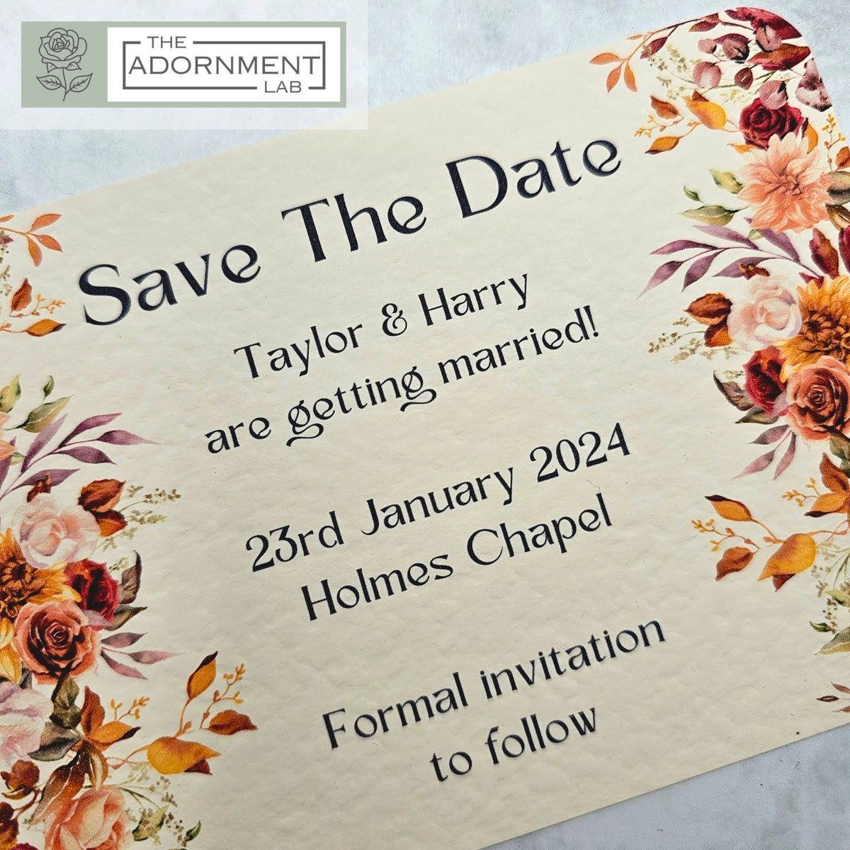 Autumn Fall Flowers Design - Save The Date
