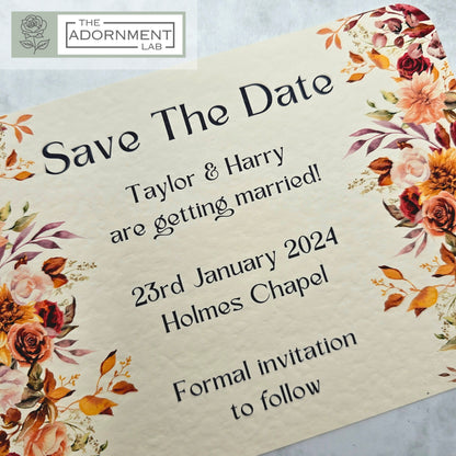 Autumn Fall Flowers Design - Save The Date