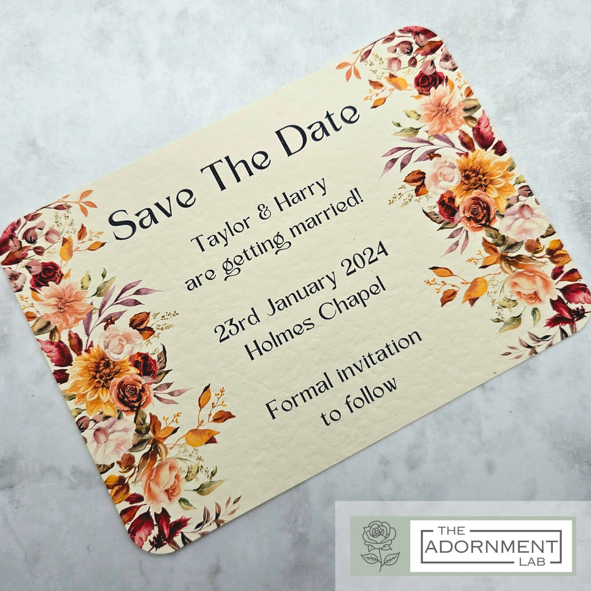 Autumn Fall Flowers Design - Save The Date
