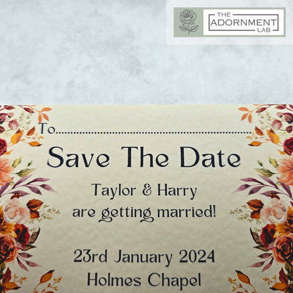 Autumn Fall Flowers Design - Save The Date
