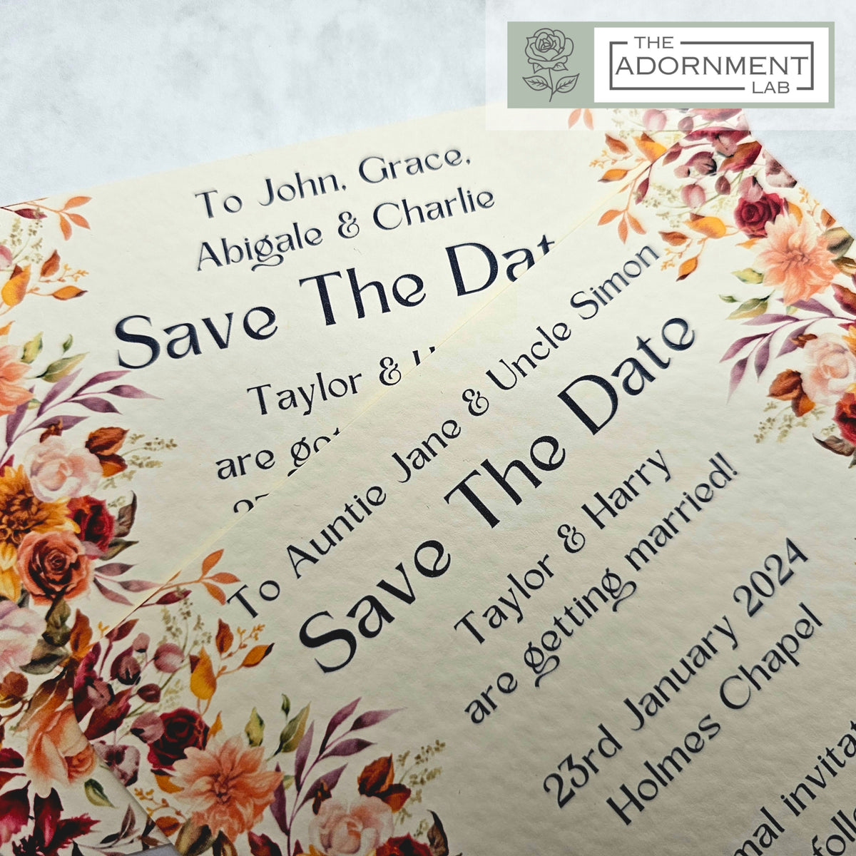Autumn Fall Flowers Design - Save The Date