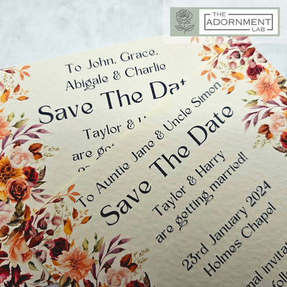 Autumn Fall Flowers Design - Save The Date