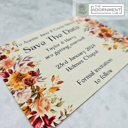 Autumn Fall Flowers Design - Save The Date