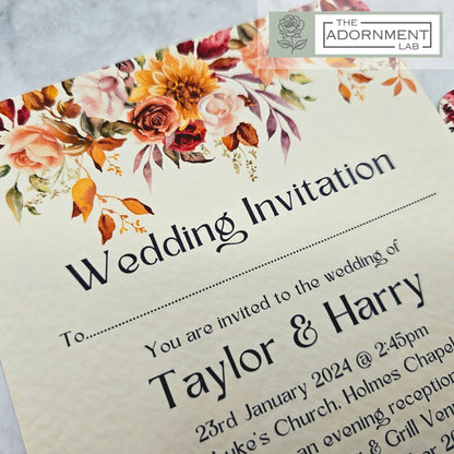 Autumn Fall Flowers Design - Invitations