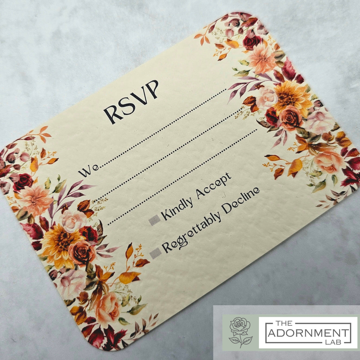 Autumn Fall Flowers Design - A7 RSVP