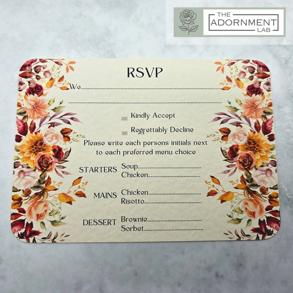 Autumn Fall Flowers Design - A7 RSVP
