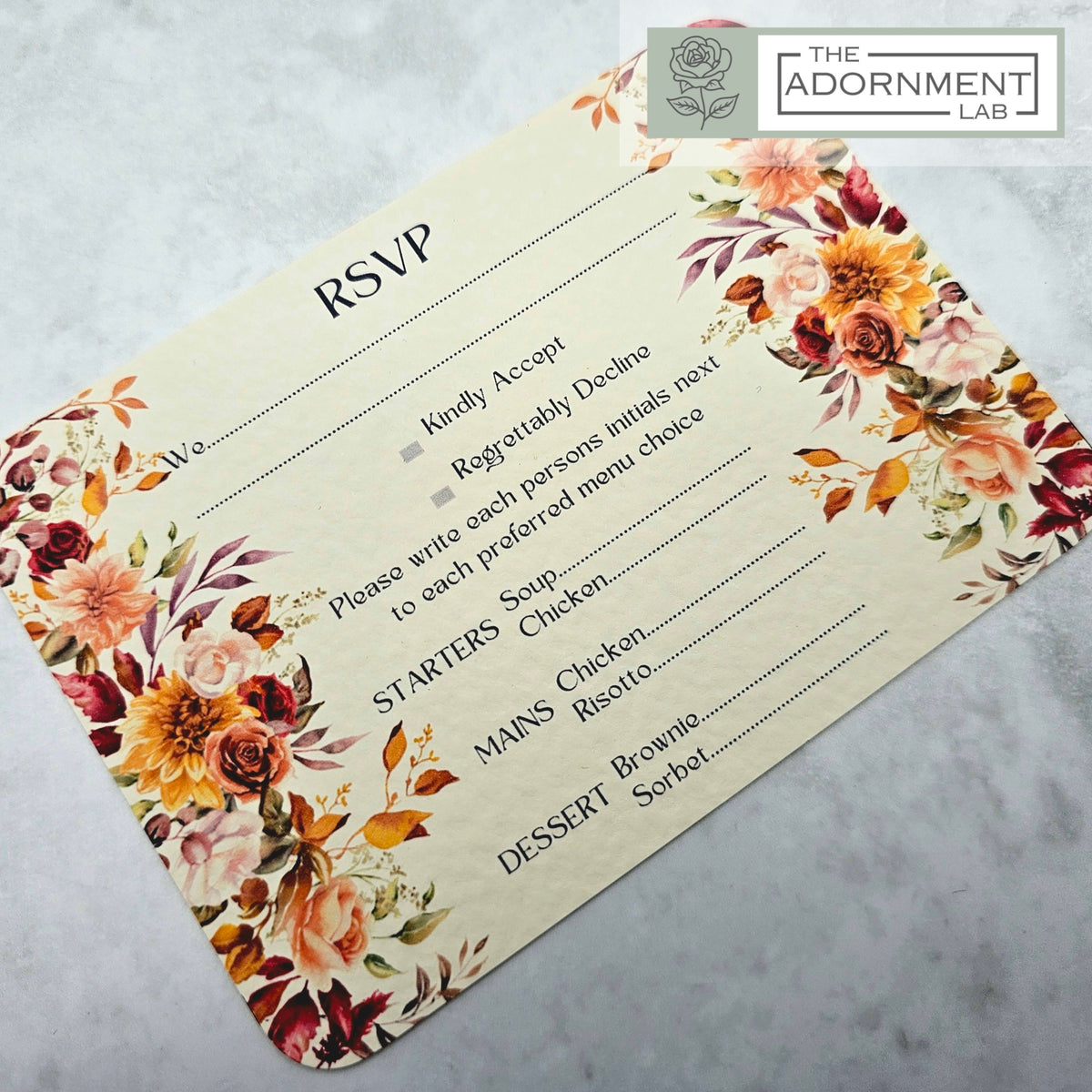 Autumn Fall Flowers Design - A7 RSVP
