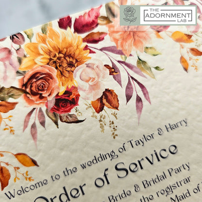 Autumn Fall Flowers Design - Order of Service