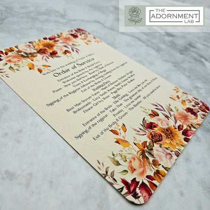 Autumn Fall Flowers Design - Order of Service