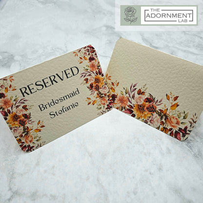 Autumn Fall Flowers Design - Reserved Seat Cards