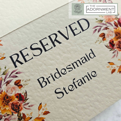 Autumn Fall Flowers Design - Reserved Seat Cards