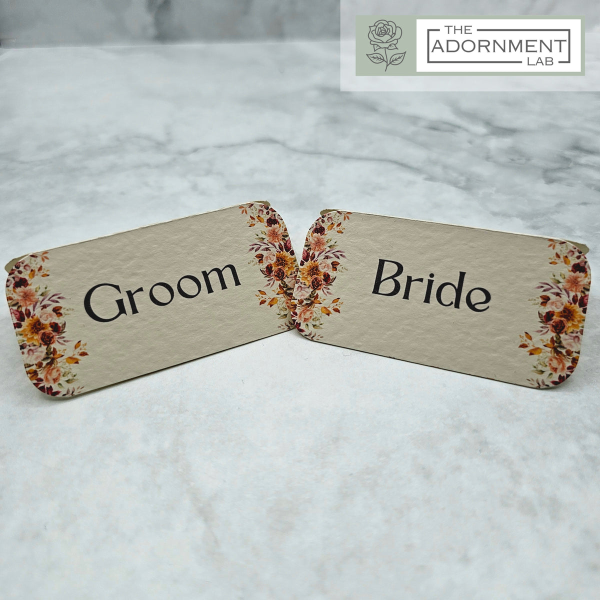 Autumn Fall Flowers - Slim Menu Place Card