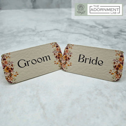 Autumn Fall Flowers - Slim Menu Place Card
