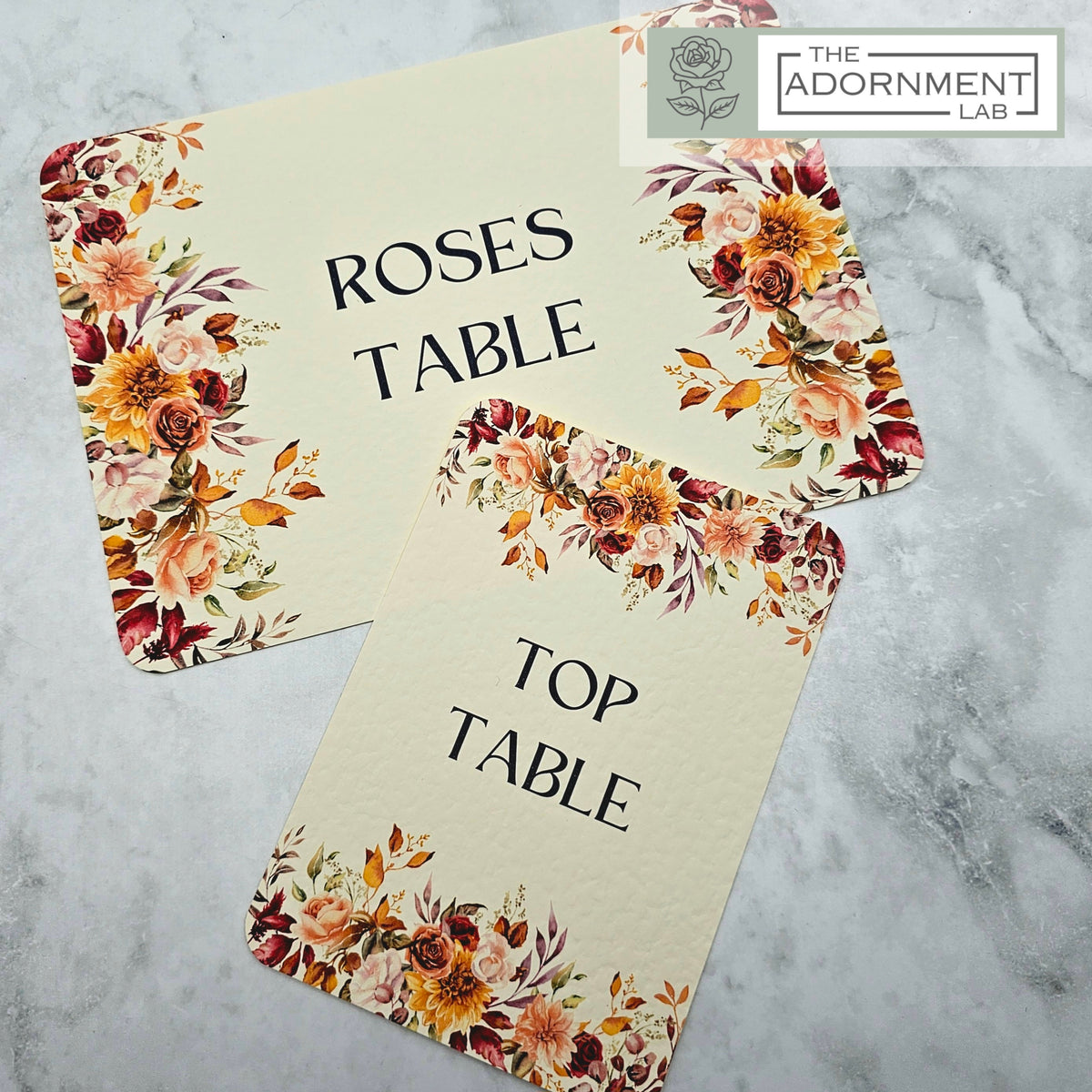 Autumn Fall Flowers Design - Table Number Cards
