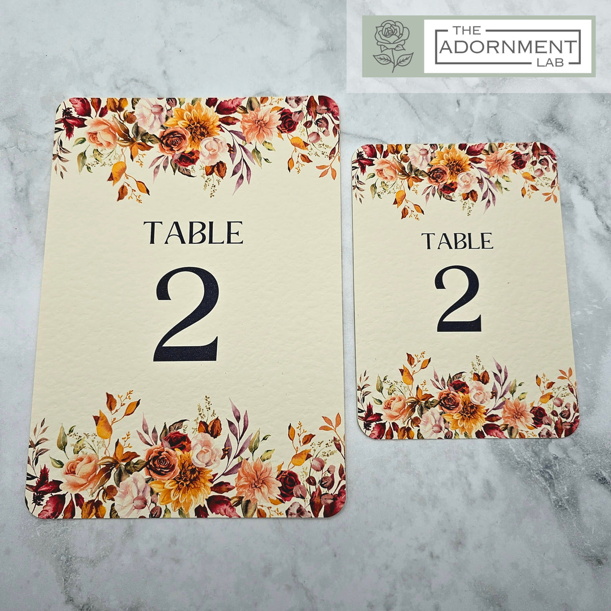 Autumn Fall Flowers Design - Table Number Cards