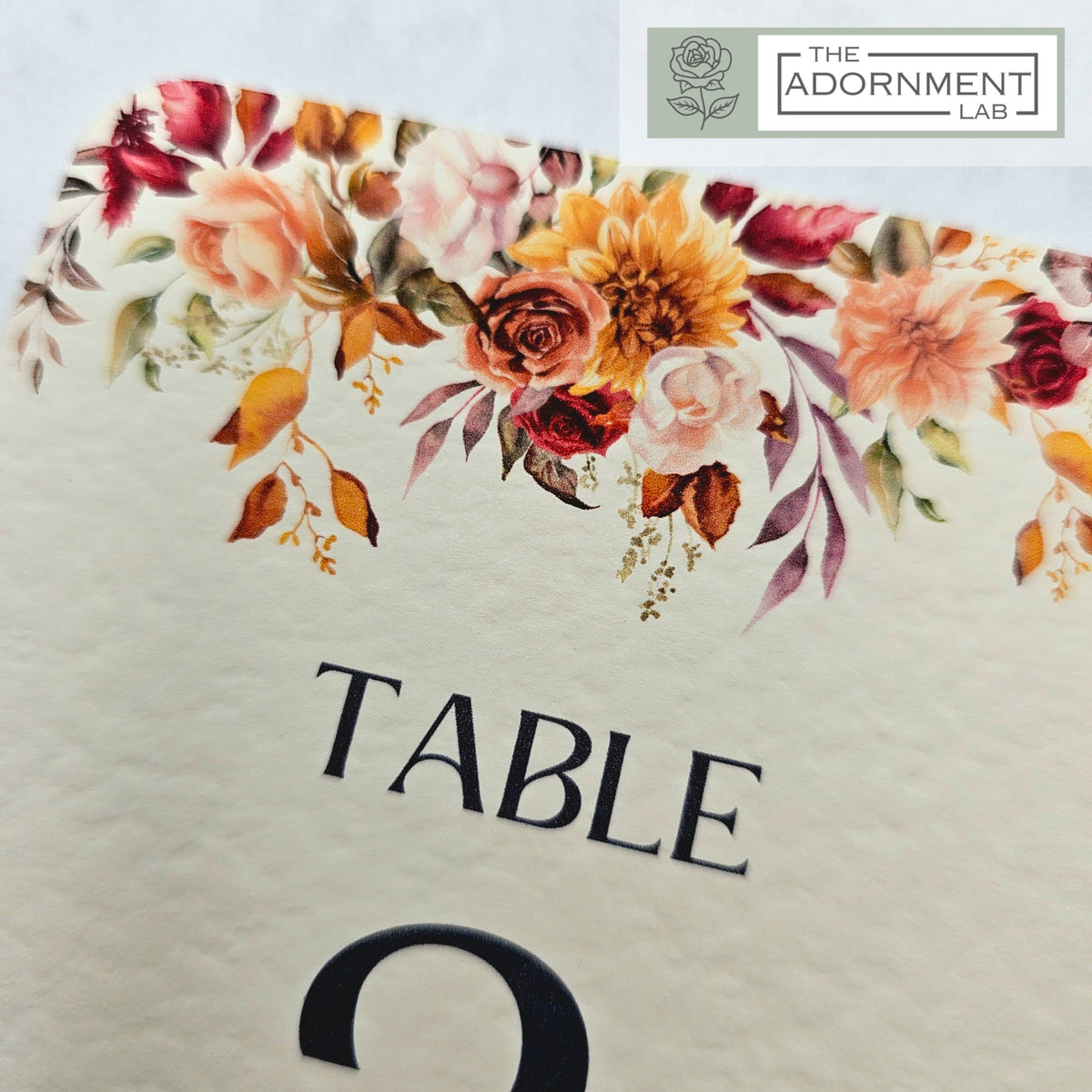 Autumn Fall Flowers Design - Table Number Cards
