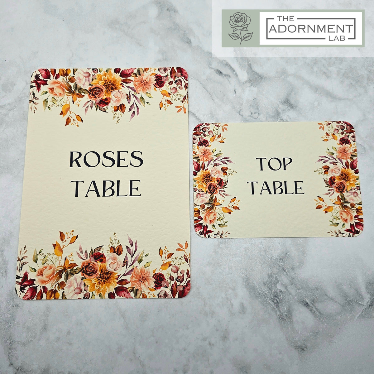 Autumn Fall Flowers Design - Table Number Cards