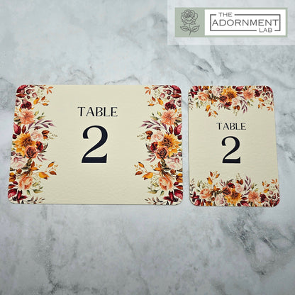 Autumn Fall Flowers Design - Table Name Cards