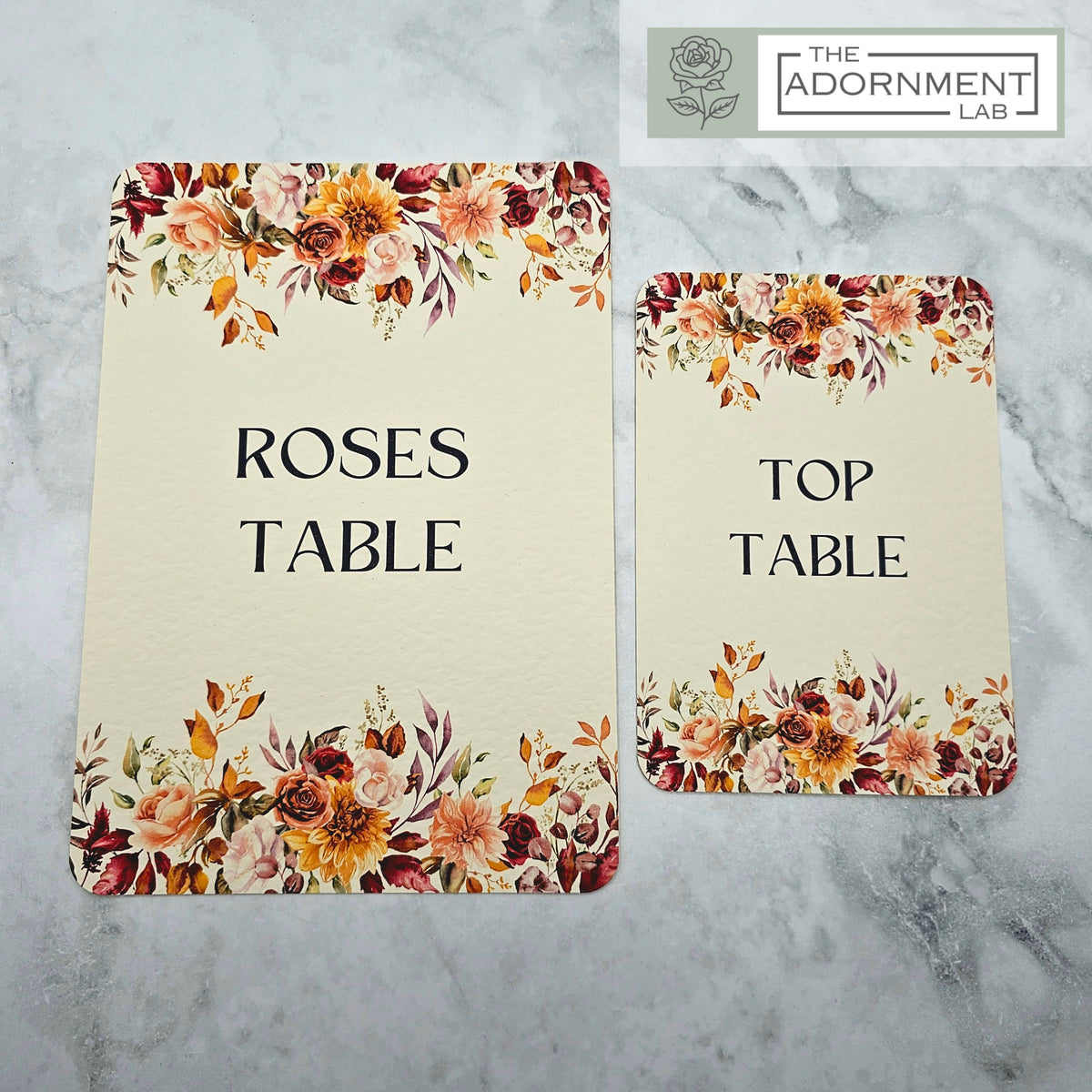 Autumn Fall Flowers Design - Table Number Cards