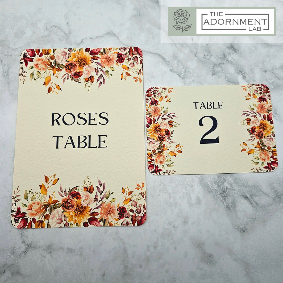 Autumn Fall Flowers Design - Table Name Cards