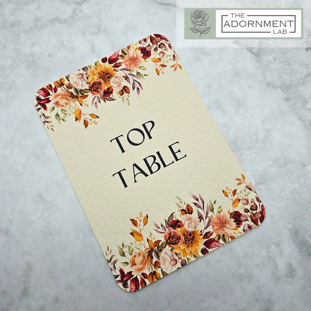 Autumn Fall Flowers Design - Table Number Cards