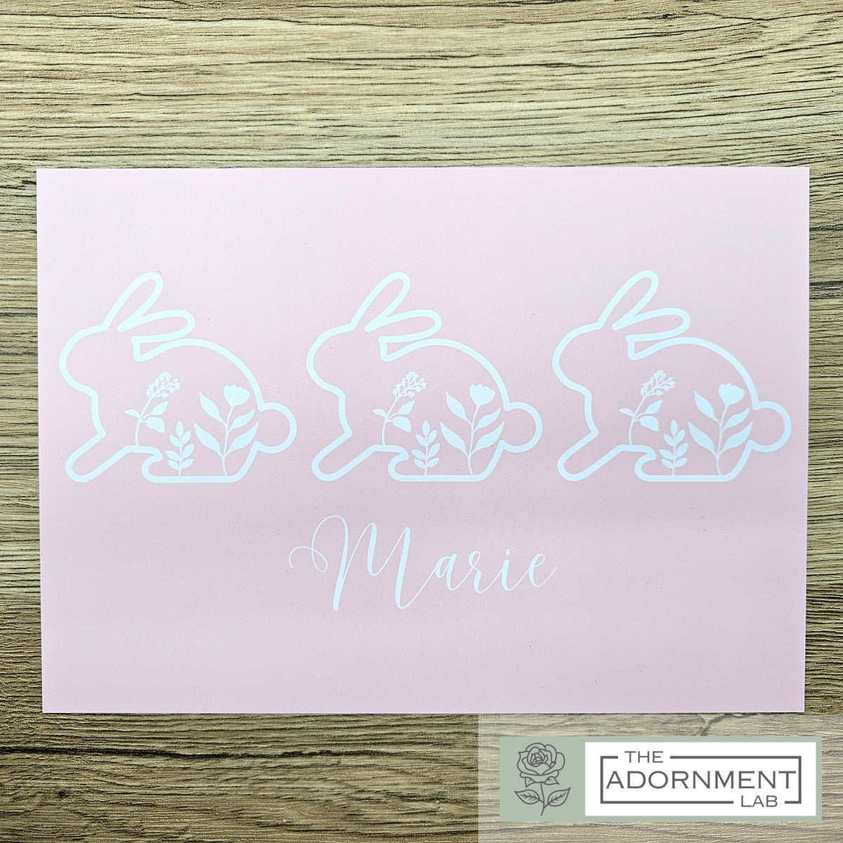 Bunny Bloom - A5 Art Print - Peach (Personalised)