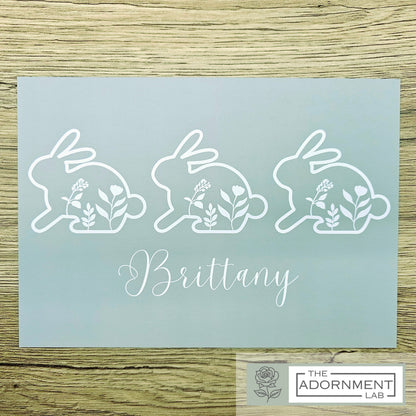 Bunny Bloom - A5 Art Print - Peach (Personalised)