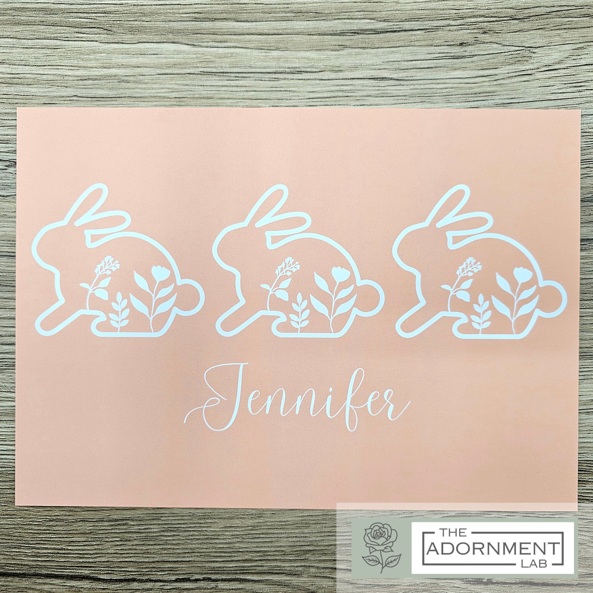 Bunny Bloom - A5 Art Print - Peach (Personalised)