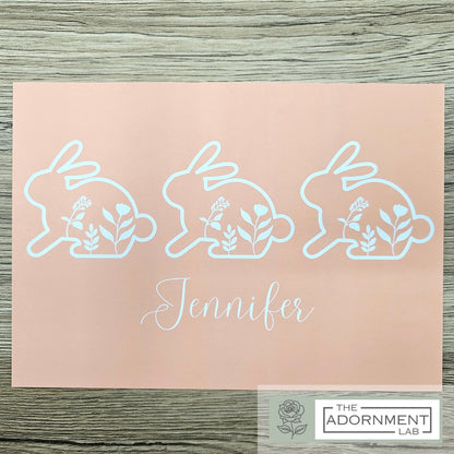 Bunny Bloom - A5 Art Print - Peach (Personalised)