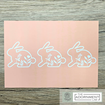 Bunny Bloom - A5 Art Print - Peach