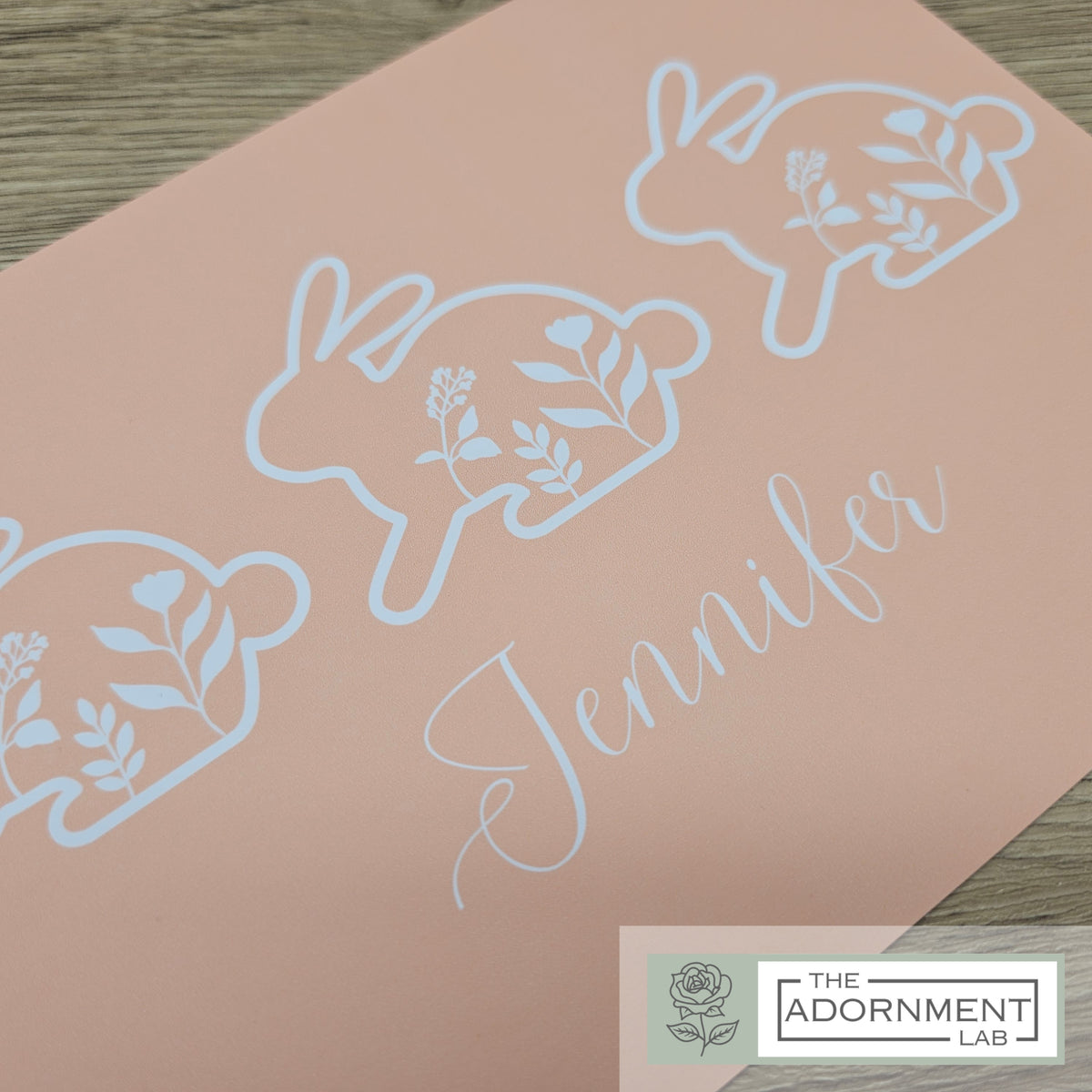 Bunny Bloom - A5 Art Print - Peach (Personalised)