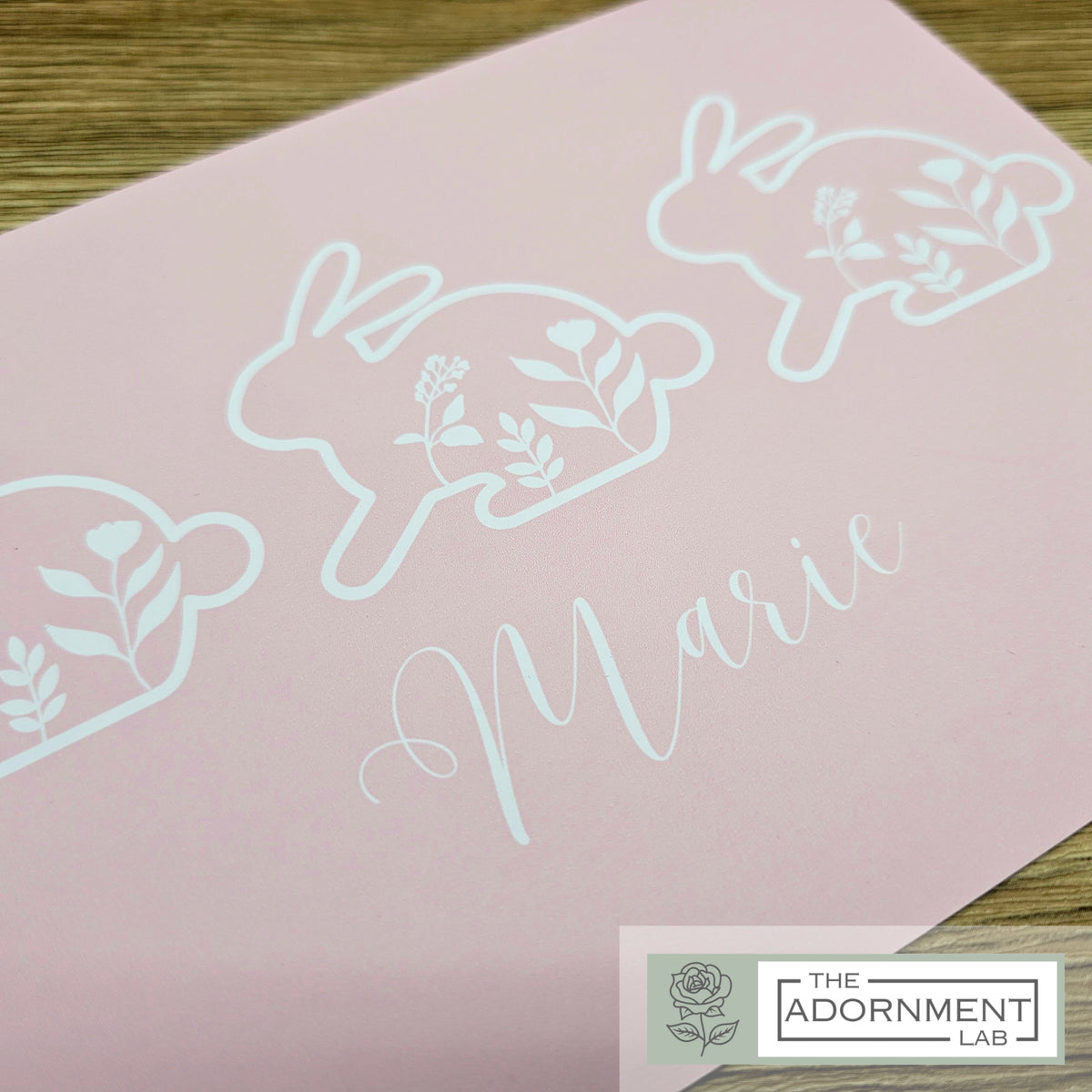 Bunny Bloom - A5 Art Print - Peach (Personalised)