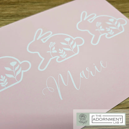 Bunny Bloom - A5 Art Print - Peach (Personalised)