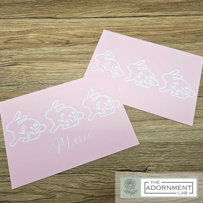 Bunny Bloom - A5 Art Print - Peach (Personalised)